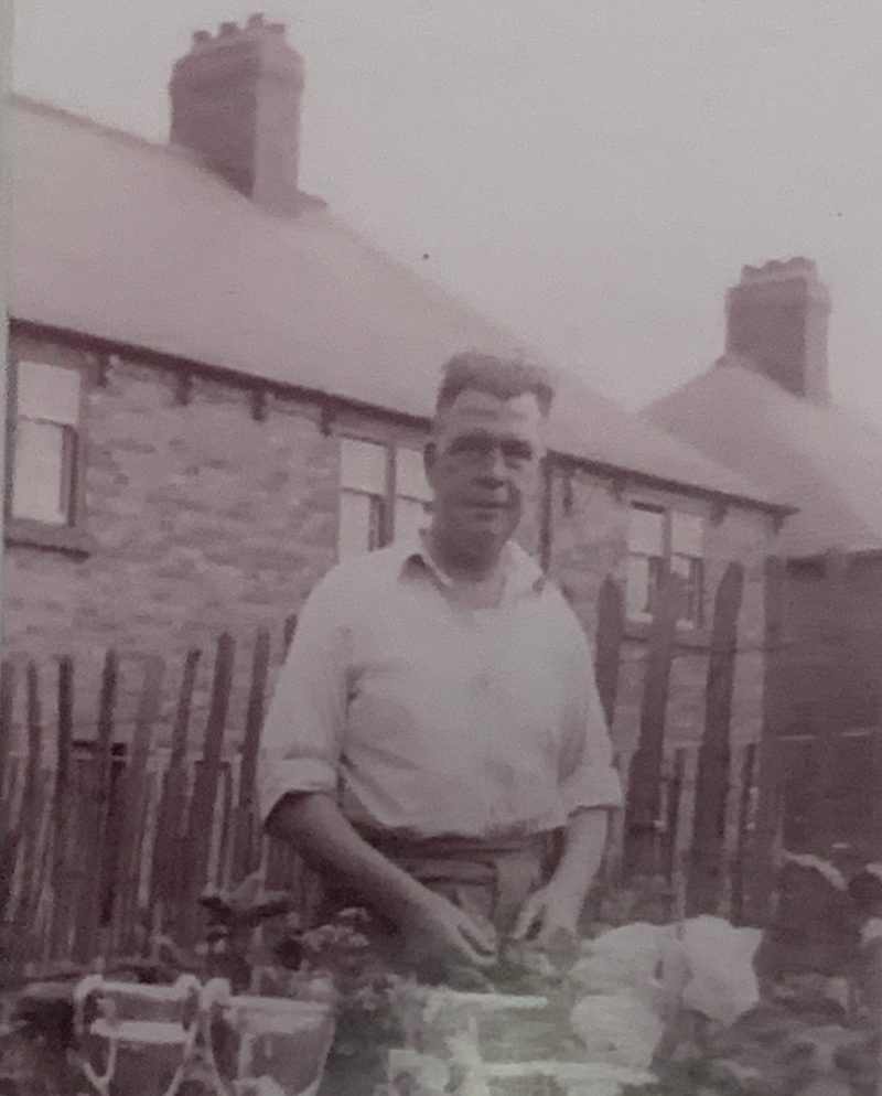 Thomas Clubbs in his garden, aged around 50