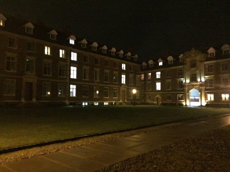 St Catharine's College in darkness